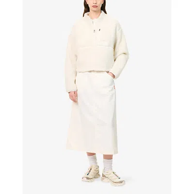 The North Face Womens Extreme-pile Zip-up Fleece Jacket White Dune In Neutral