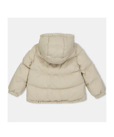 Moncler Logo Patch Down Jacket In Gray