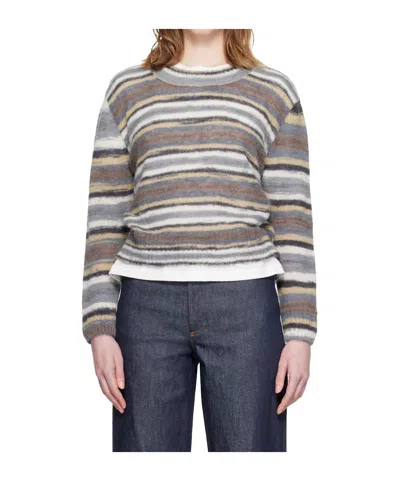 A.p.c. Striped Sweater In Multi