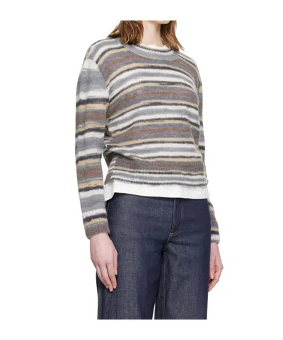 A.p.c. Striped Sweater In Multi
