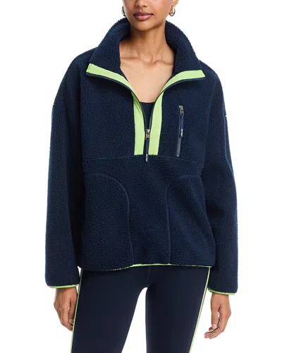 Splits59 Reese Sherpa Half Zip Pullover In Blue