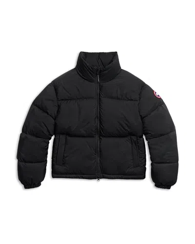 Canada Goose Cropped Puffer Jacket High Neck Hem Drawstring In Black