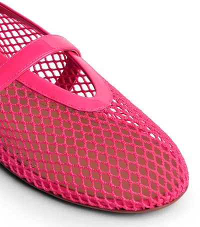 Alaïa Leather Mesh Ballet Flats In Multi