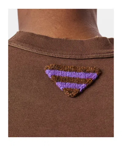 Prada Printed T-shirt In Brown