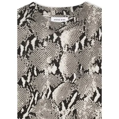 Anine Bing Womens Washed Python Avi Python-print Cotton T-shirt In Multi