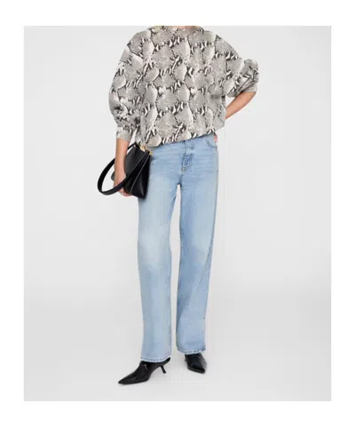 Anine Bing Miles Sweatshirt Washed Python In Gray