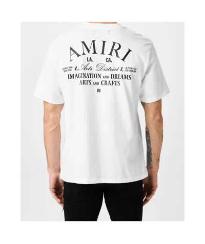 Amiri Logo Printed Crewneck T-shirt In White