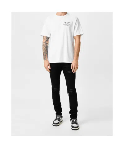 Amiri Logo Printed Crewneck T-shirt In White