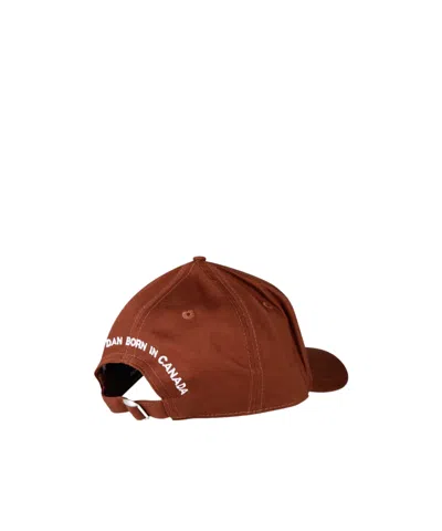 Dsquared2 Flag Logo Cap In Brown