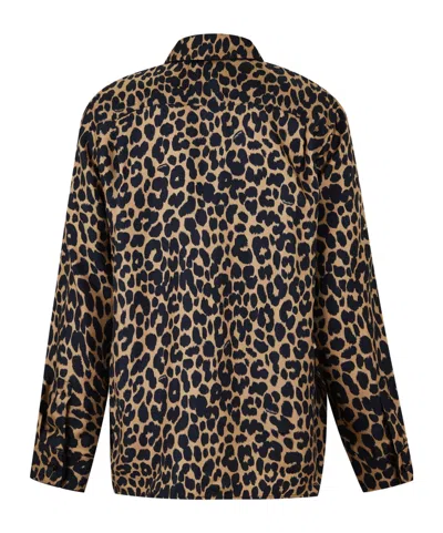 Max Mara Etna Long-sleeved Printed Shirt In Brown
