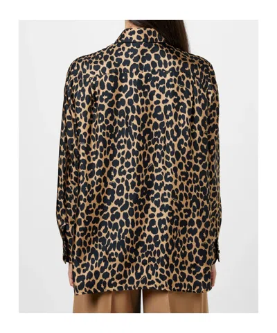 Max Mara Etna Long-sleeved Printed Shirt In Brown
