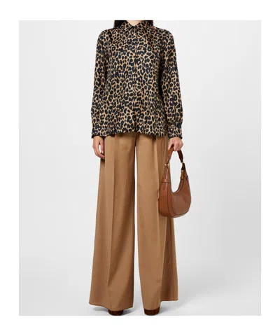 Max Mara Etna Long-sleeved Printed Shirt In Brown
