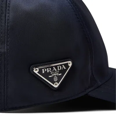 Prada Logo Baseball Cap In Blue