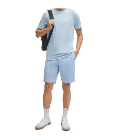 Hugo Boss T-shirt With Bubble-jacquard Structure In Blue