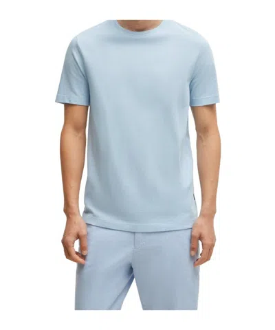 Hugo Boss T-shirt With Bubble-jacquard Structure In Blue