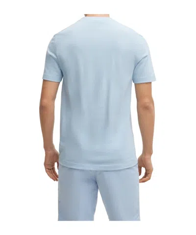 Hugo Boss T-shirt With Bubble-jacquard Structure In Blue