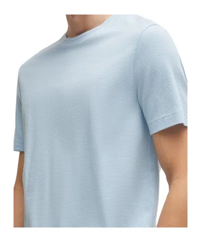Hugo Boss T-shirt With Bubble-jacquard Structure In Blue