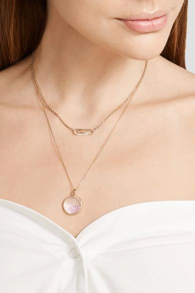 Shop Aurelie Bidermann Baby Chivor 18-karat Gold Sapphire Necklace