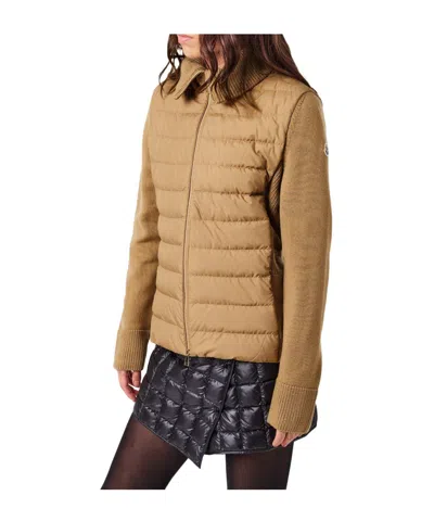 Moncler Simple Down Jacket In Brown