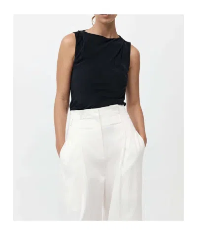 St Agni Draped Open-back Blouse In Black