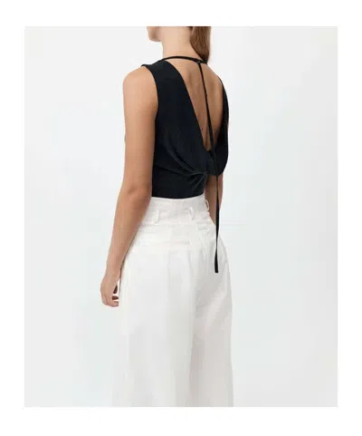 St Agni Draped Open-back Blouse In Black