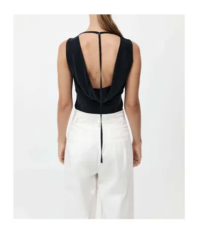 St Agni Draped Open-back Blouse In Black