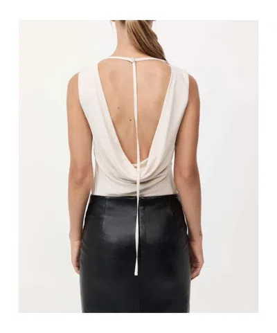 St Agni Draped Open-back Blouse In Neutral