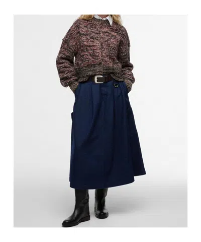 Barbour Belt Loop Midi Skirt In Red