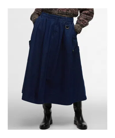 Barbour Belt Loop Midi Skirt In Red