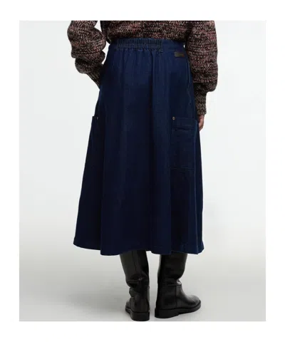 Barbour Belt Loop Midi Skirt In Red