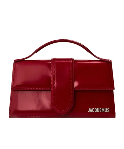 Jacquemus Medium Glossy Leather Shoulder Bag In Red