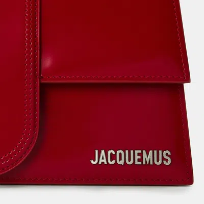 Jacquemus Medium Glossy Leather Shoulder Bag In Red