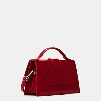 Jacquemus Medium Glossy Leather Shoulder Bag In Red