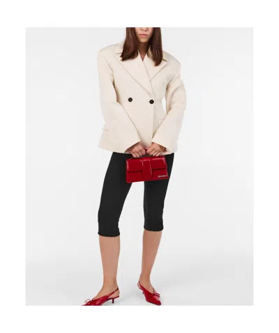 Jacquemus Medium Glossy Leather Shoulder Bag In Red
