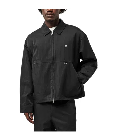 Represent Solid Color Overshirt In Black