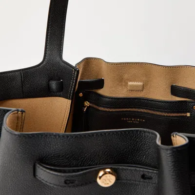 Tory Burch Solid Color Handbag In Black
