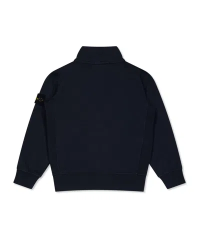 Stone Island Logo Patch Jacket In Blue