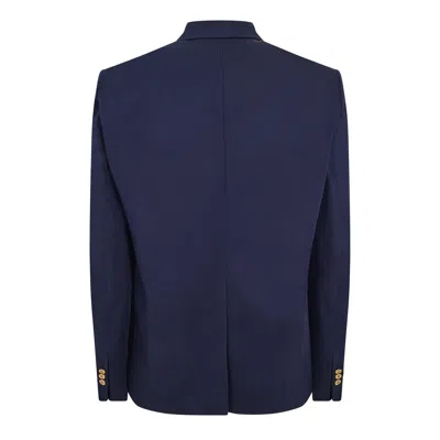 Balmain Cotton Twill 2-buttons Jacket In Blue