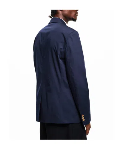 Balmain Cotton Twill 2-buttons Jacket In Blue