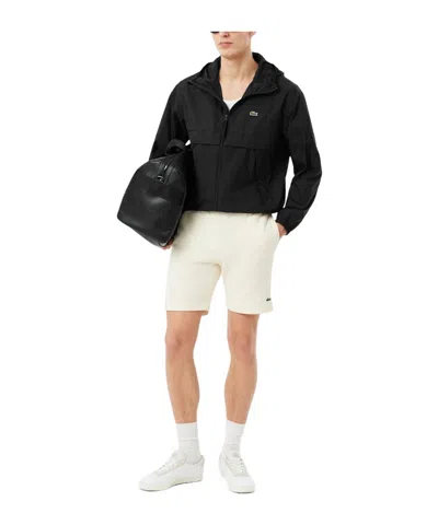 Lacoste Solid Color Windbreaker In Black