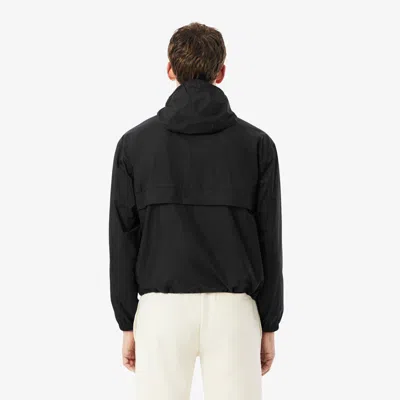 Lacoste Solid Color Windbreaker In Black