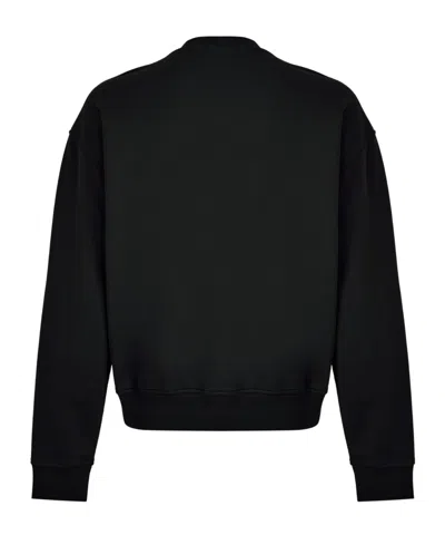 Palm Angels Black I Love Pa Regular Crew Pullover In Black