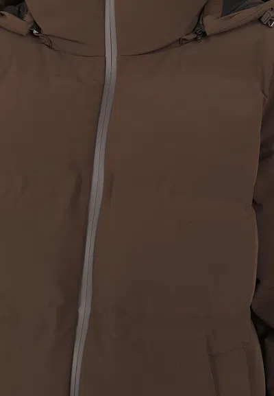 Herno Logo Down Jacket In Brown