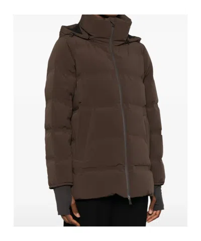 Herno Logo Down Jacket In Brown