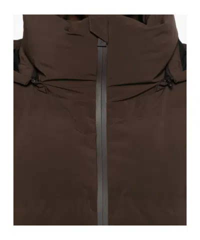 Herno Logo Down Jacket In Brown