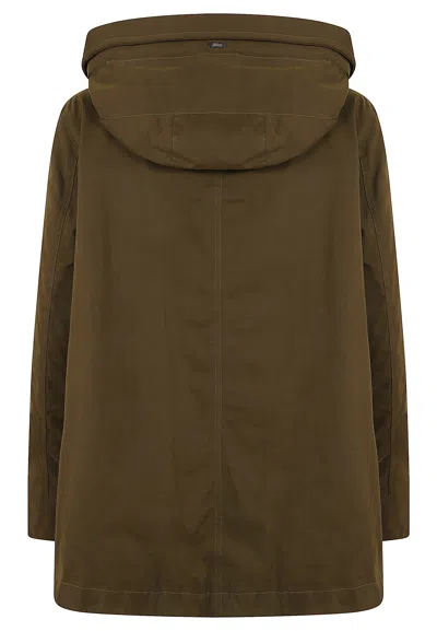 Herno Drawstring Hooded Down Jacket In Green