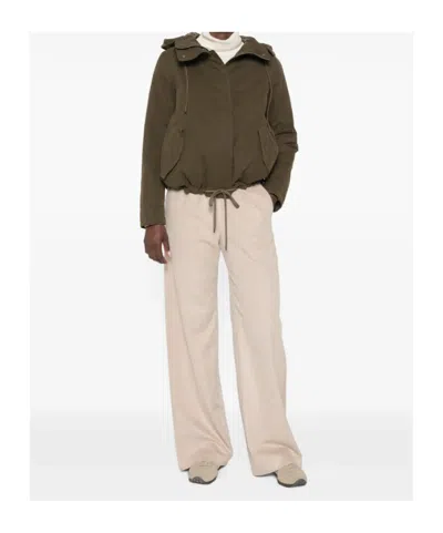 Herno Drawstring Hooded Down Jacket In Green