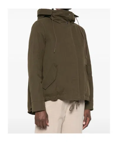 Herno Drawstring Hooded Down Jacket In Green