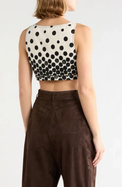 Longchamp Polka Dot Crop Tank In Multi