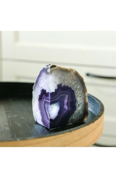 Kinetic Medium Agate Bookend In Blue